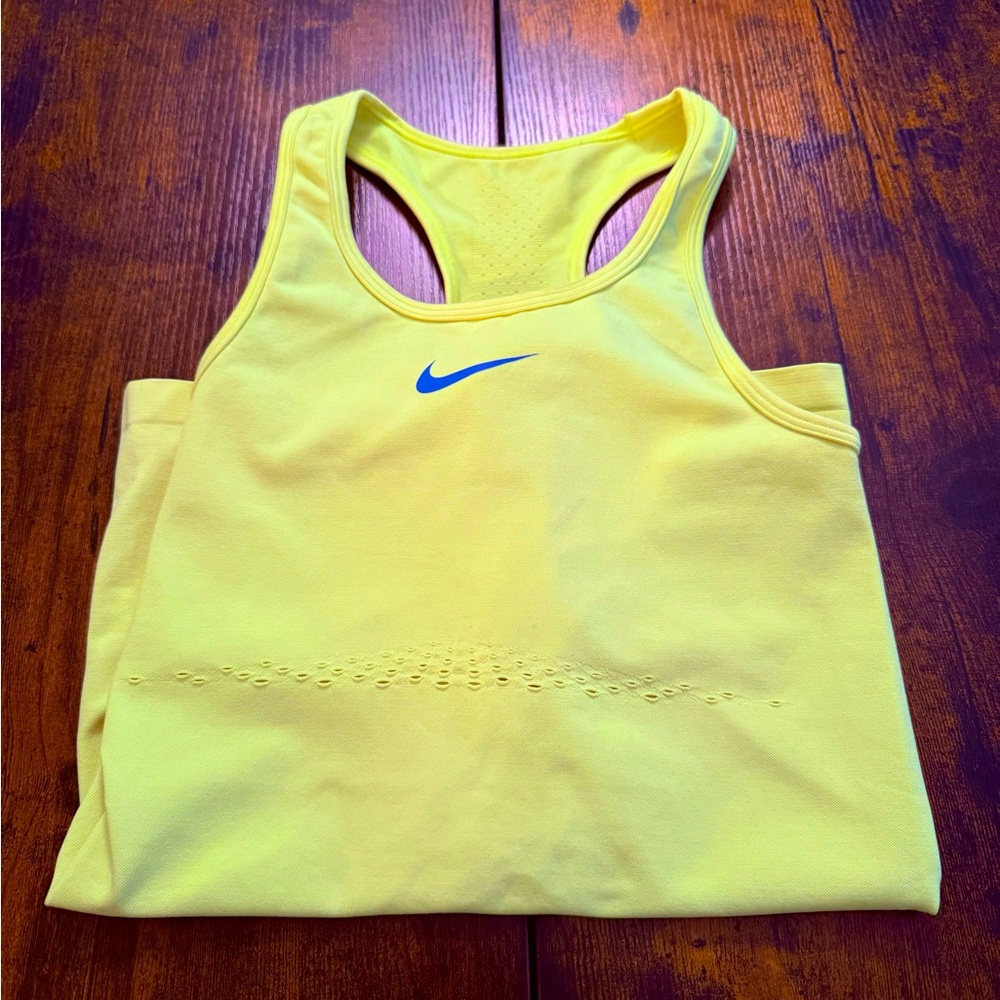Size small, highlighter yellow eraser back workout tank